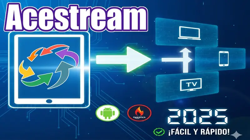 YouTube tutorial thumbnail about installing AceStream on any device and fixing setup problems